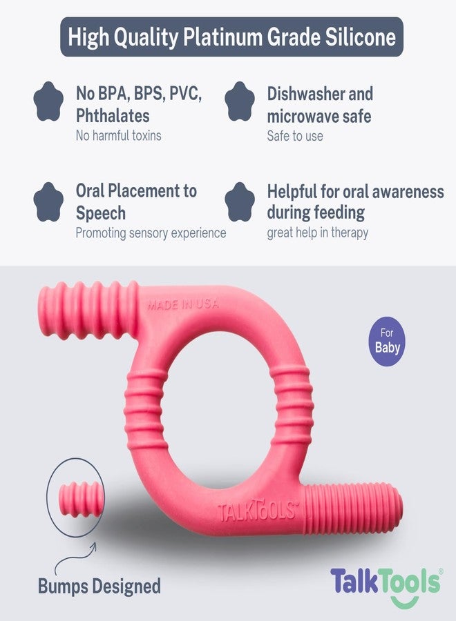 TalkTools Baby Chewy | Oral Motor Sensory Tool for Kids and Toddlers | Therapy Tools to Improve Chewing and Biting (Ridges, Pink) - Image 2
